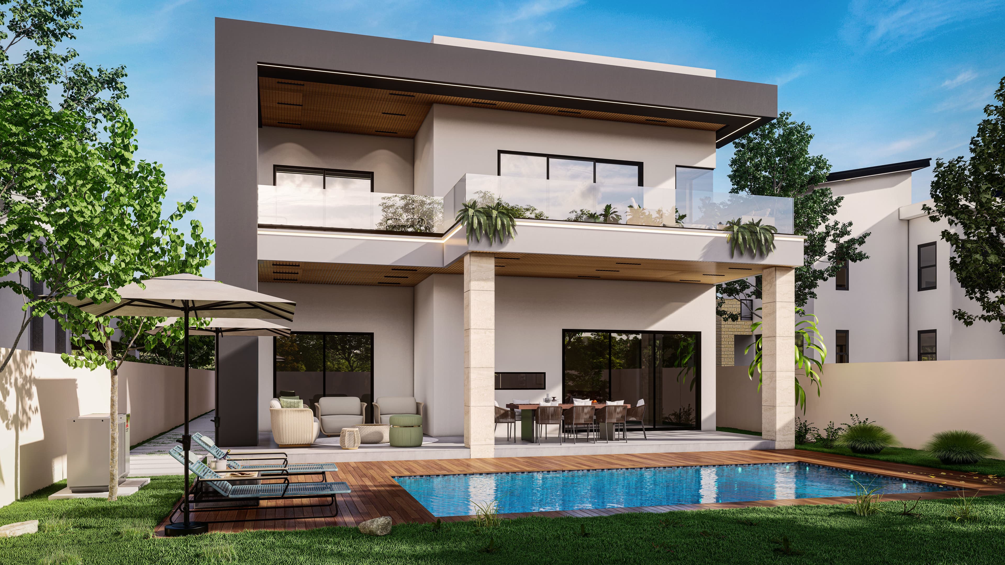 Beautiful modern home exterior